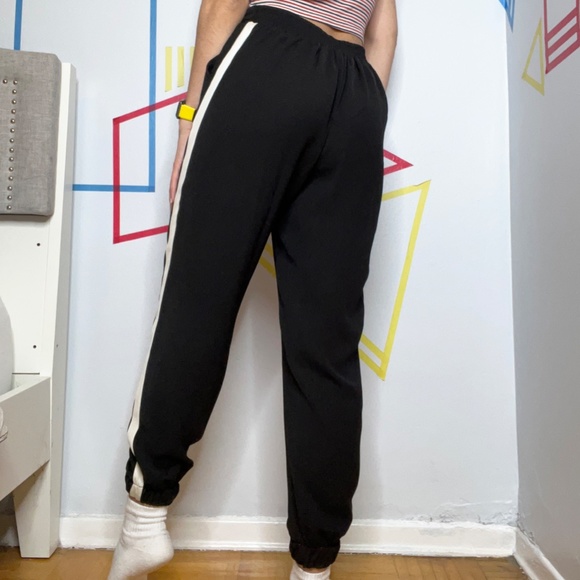 Urban Planet Black Joggers with White Stripe - Picture 3 of 3
